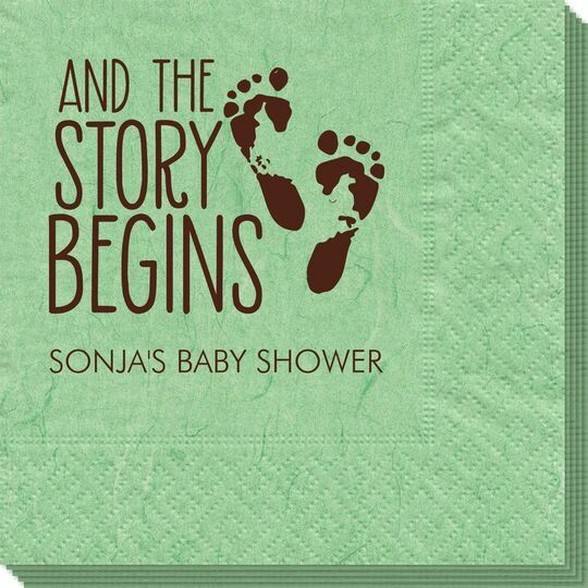 And The Story Begins with Baby Feet Bali Napkins